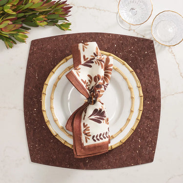 Whistler Placemat in Brown & Gold, Set of 4