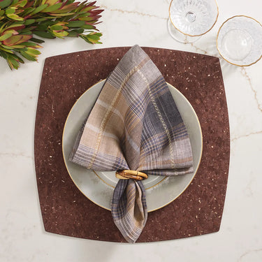 Whistler Placemat in Brown & Gold, Set of 4