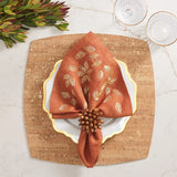 Gilded Breeze Napkin in Rust & Gold, Set of 4