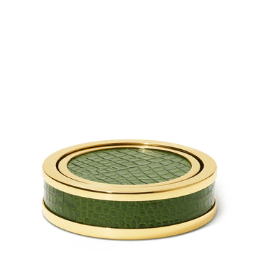 Classic Croc Leather Coaster, Set of 4