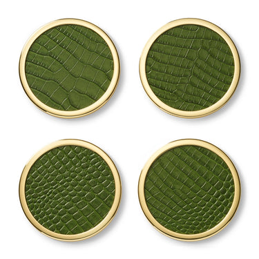 Classic Croc Leather Coaster, Set of 4