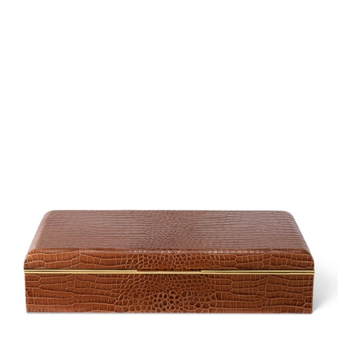 Classic Croc Leather Desk Box