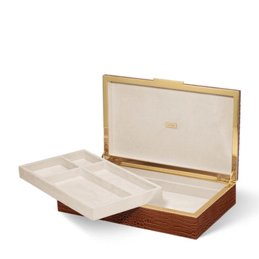 Classic Croc Leather Desk Box