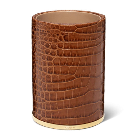 Classic Croc Leather Pencil Cup