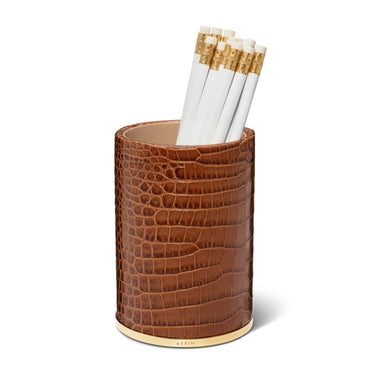 Classic Croc Leather Pencil Cup