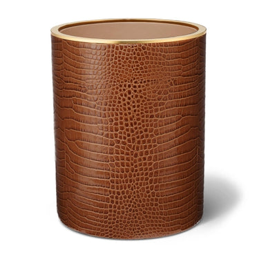 Classic Croc Leather Wastebasket