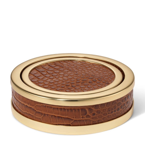 Classic Croc Leather Coaster, Set of 4