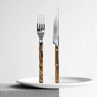Bistrot Buffalo Five Piece Place Setting, Shiny Faux Buffalo