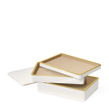 Piero Leather Large Stacked Jewelry Box, Large
