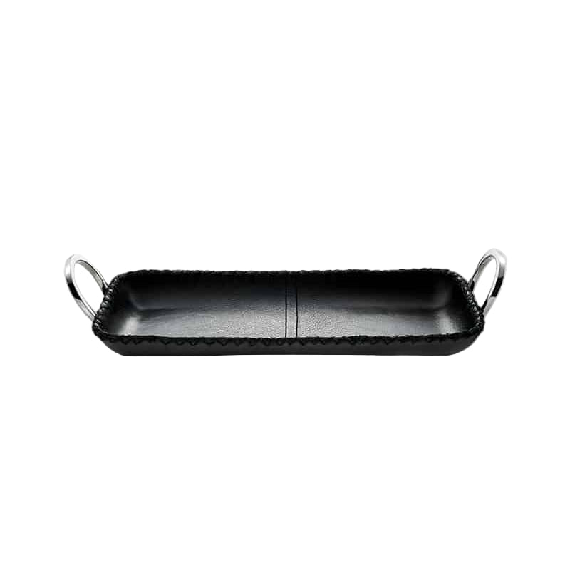 Durango Black Leather Rectangle Tray