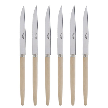 Jonc Steak Knives, Set of 6, Light Wood