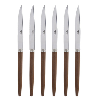 Jonc Steak Knives, Set of 6, Dark Wood