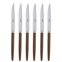 Jonc Steak Knives, Set of 6, Dark Wood