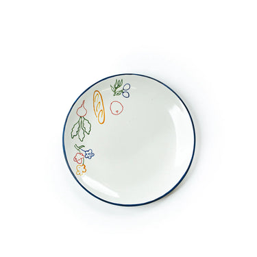Fête Hand-Painted Fruits & Veggies Dinner Plate, Set of 4