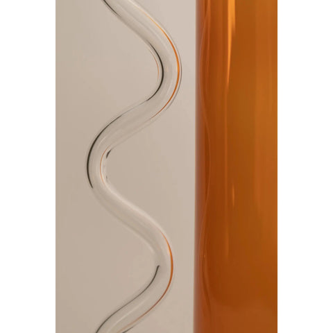 Wave Pitcher, Amber/Clear