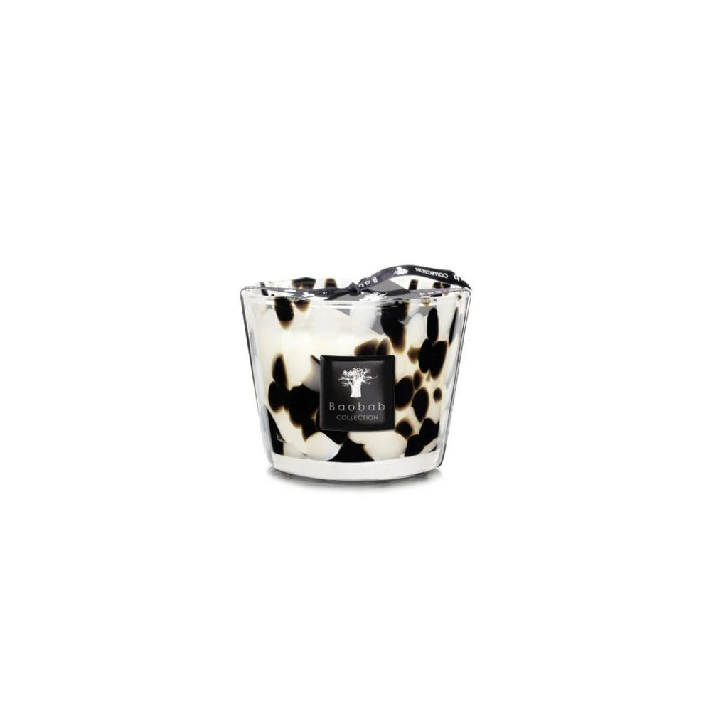 Pearls Black Candle, MAX 10, 3.9"