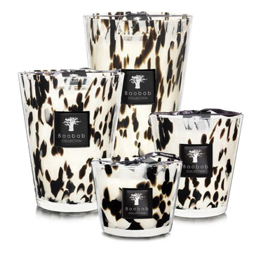 Pearls Black Candle, MAX 10, 3.9"