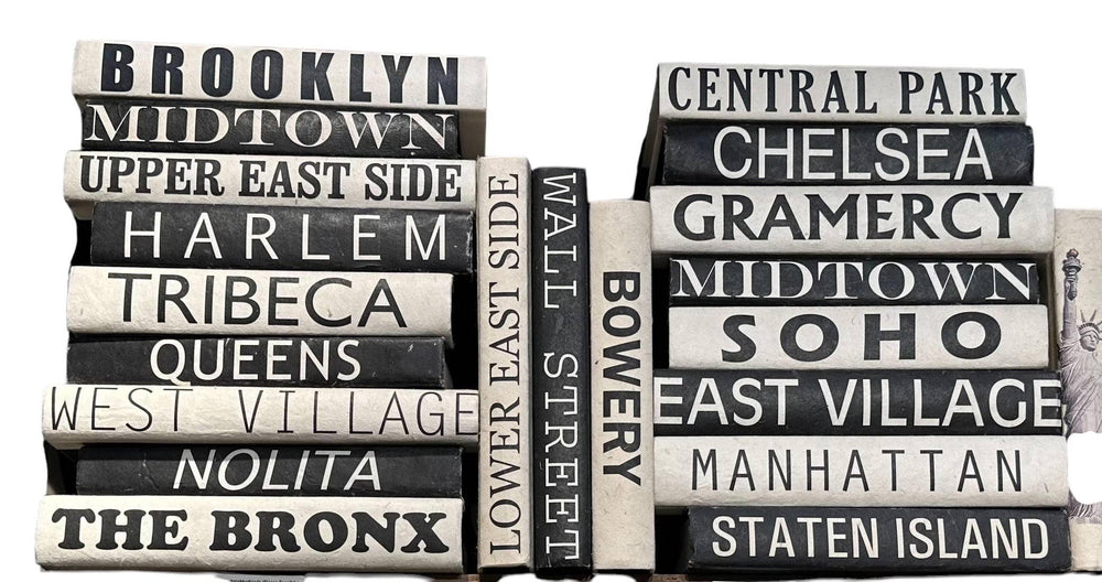 New York Neighborhoods on Black Spine