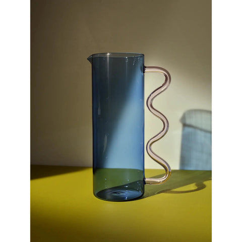 Wave Pitcher, Blue/Pink