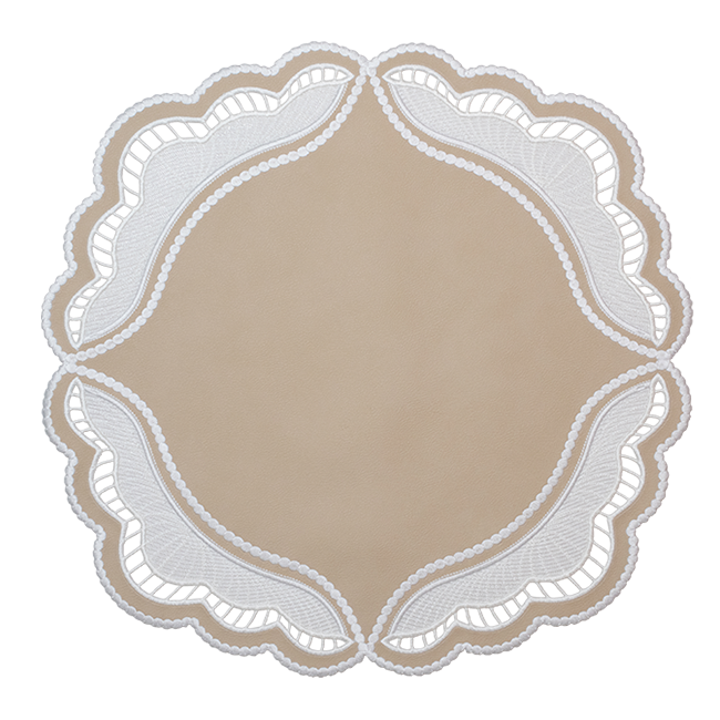 Oyster Faux Leather Placemats, Set of 2