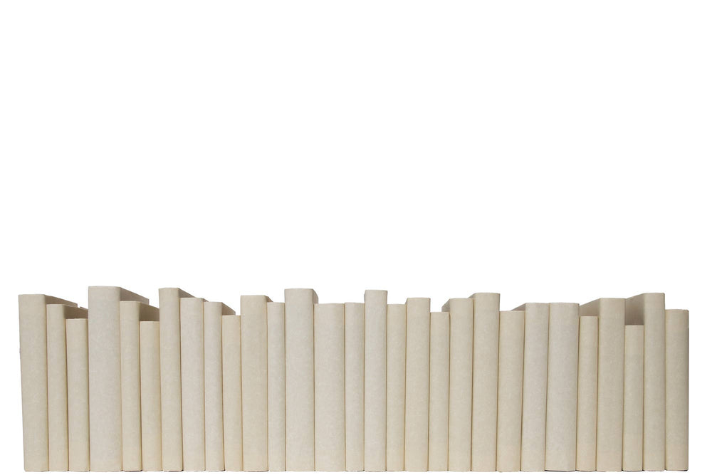 Decorative Beige Books By The Foot - Short & Creamy Wrapped