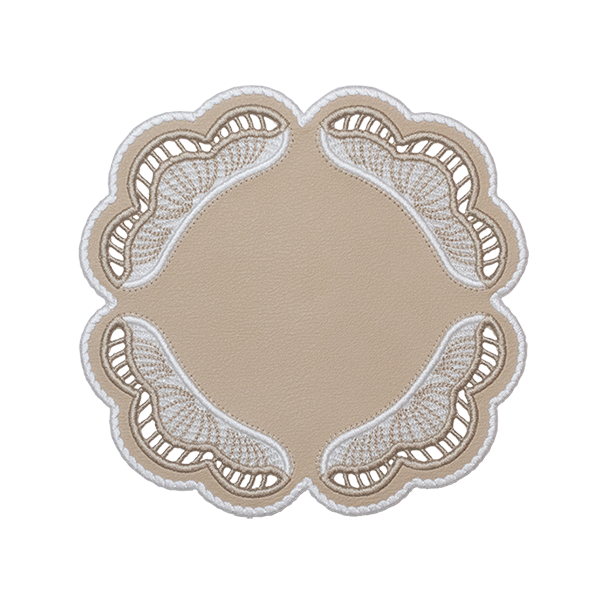Oyster Faux Leather Coasters, Set of 2