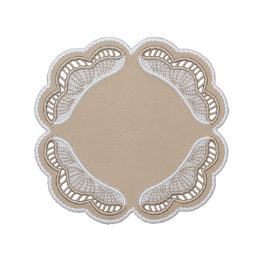 Oyster Faux Leather Coasters, Set of 2