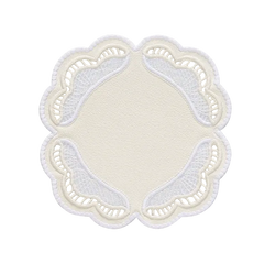 Oyster Faux Leather Coasters, Set of 2