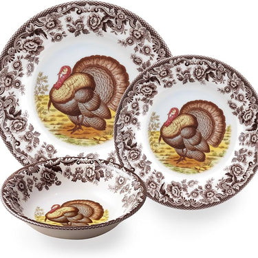 Woodland Turkey 12-Piece Dinnerware Set