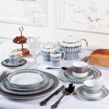 Arcades Dinnerware, Grey & Platinum