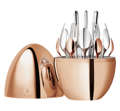 Mood Precious Rose Gold 24-Piece Flatware Set with Rose Gold Canister