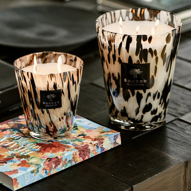 Pearls Black Candle, MAX 10, 3.9"