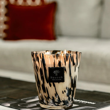 Pearls Black Candle, MAX 16, 6.3"