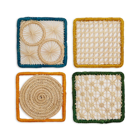 Raffia Coaster, Set of 4