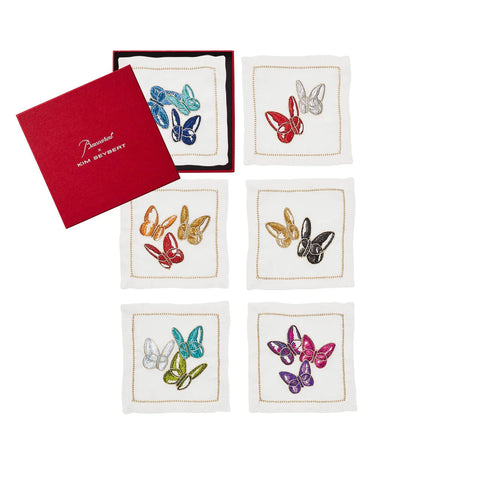 Baccarat x Kim Seybert Butterflies Cocktail Napkin, Set of 6