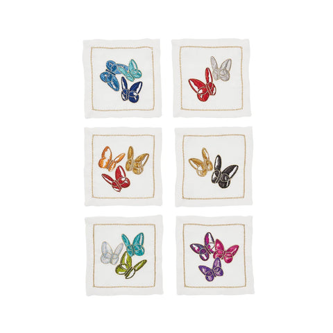 Baccarat x Kim Seybert Butterflies Cocktail Napkin, Set of 6