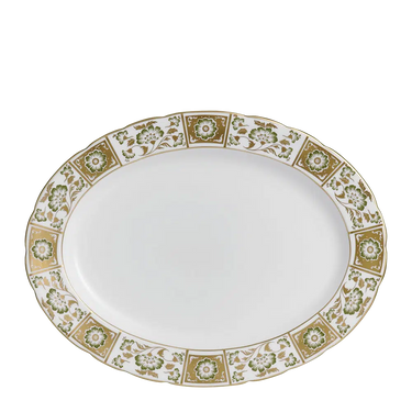 Derby Panel Green Oval Dish, Large