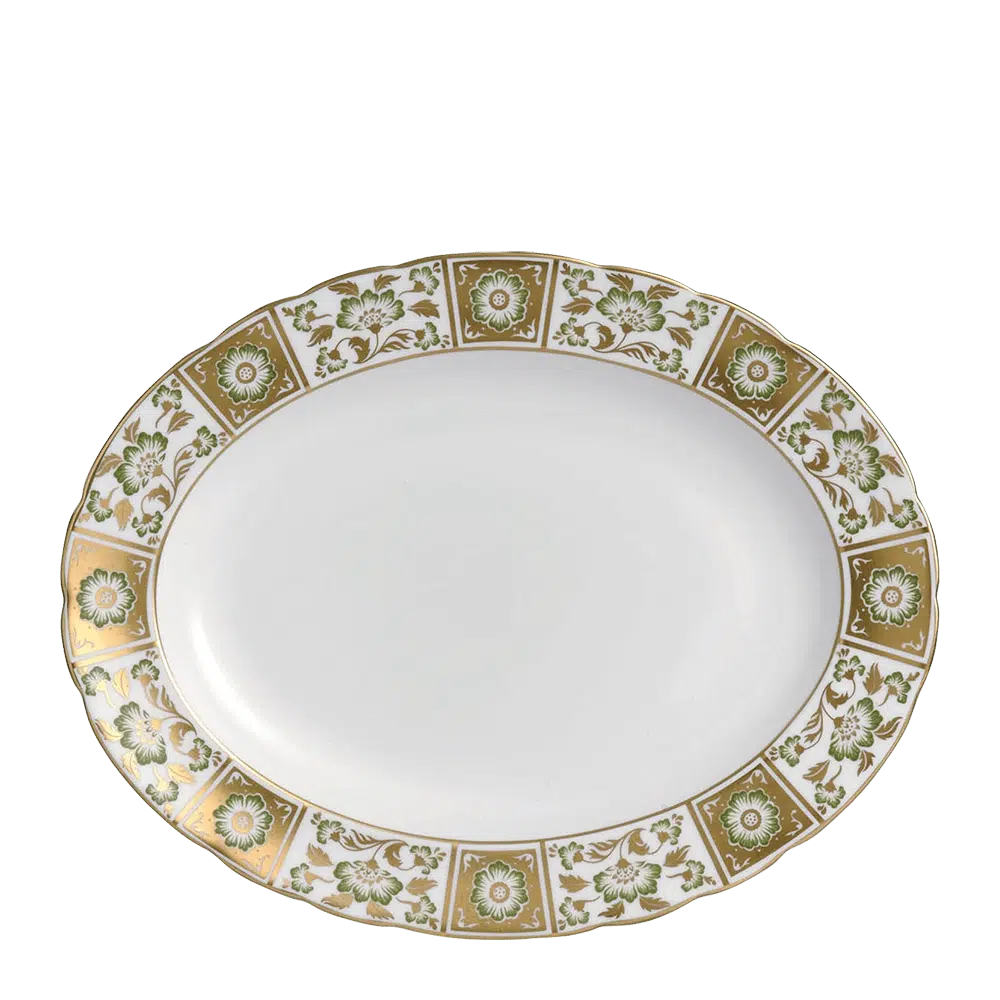 Derby Panel Green Oval Dish, Small
