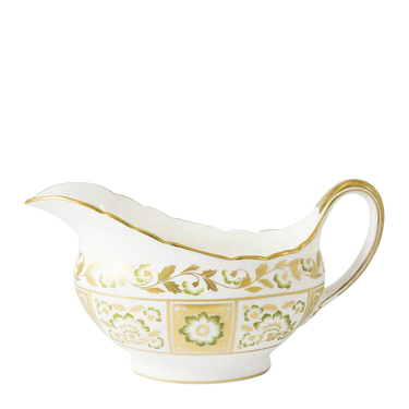 Derby Panel Green Sauce Boat & Stand