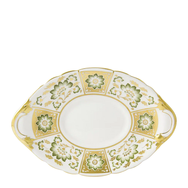 Derby Panel Green Sauce Boat & Stand