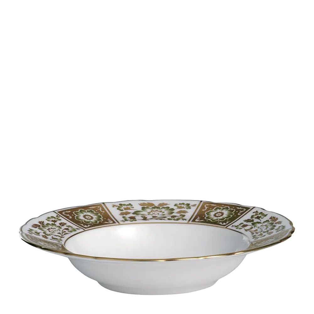 Derby Panel Green Rim Soup Bowl