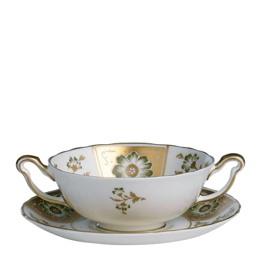 Derby Panel Green Soup Cup & Saucer