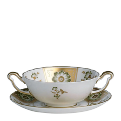 Derby Panel Green Soup Cup & Saucer