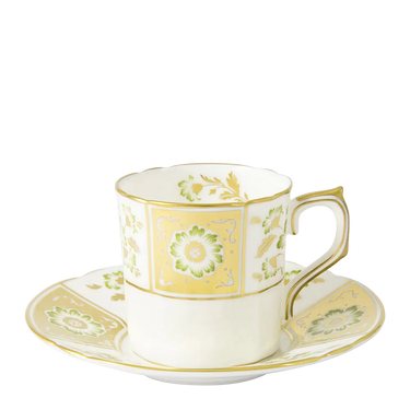 Derby Panel Green Coffee Cup & Saucer