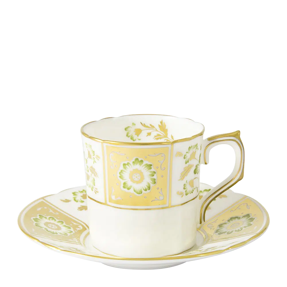 Derby Panel Green Coffee Cup & Saucer