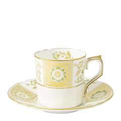 Derby Panel Green Coffee Cup & Saucer