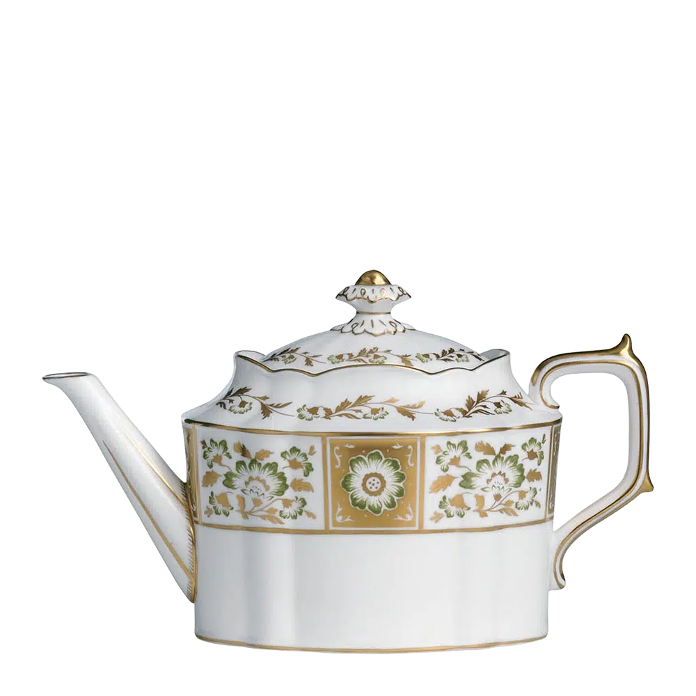 Derby Panel Green Teapot, Large