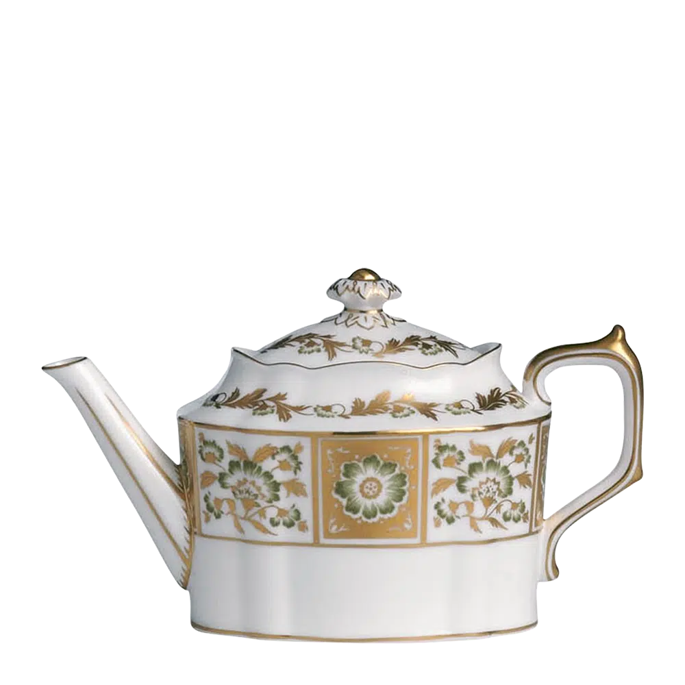 Derby Panel Green Teapot, Small