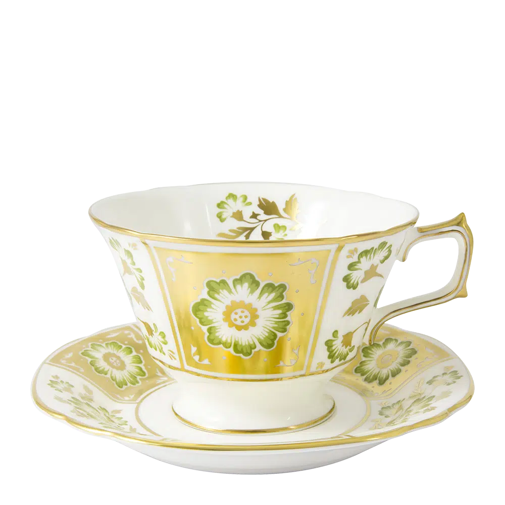 Derby Panel Green Breakfast Cup & Saucer