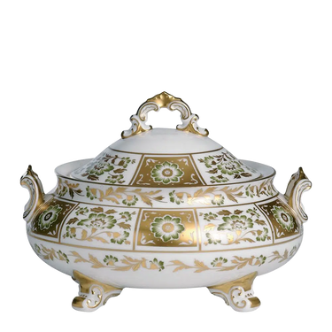 Derby Panel Green Covered Vegetable Dish